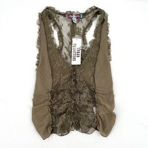 Urban Outfitters Olive Lace Tank Top Size L